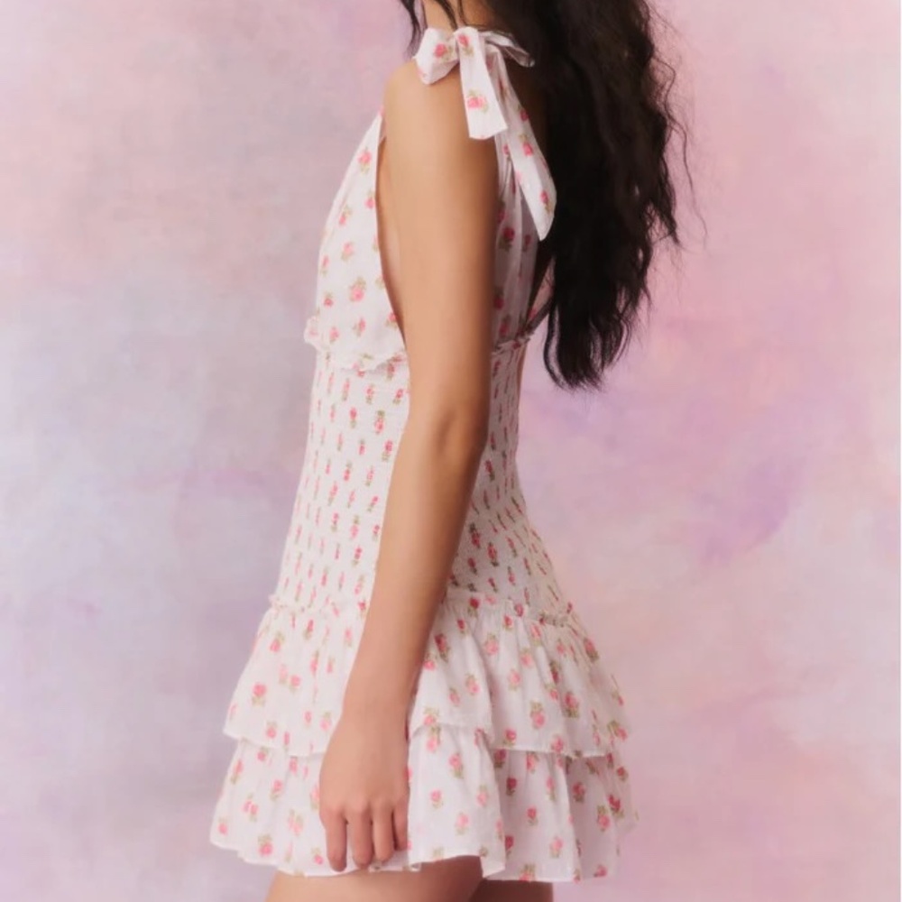 LoveShackFancy Rossi Floral Mini Dress (Small) - Picture 2 of 9